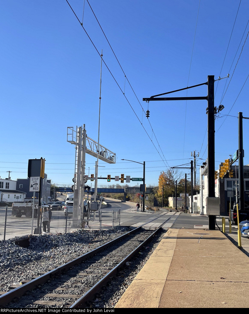 Looking south from Main St Station